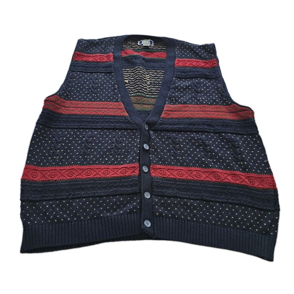 Vintage Sutter And Grant Mens Sweater Vest Adult Size 2XLT 90s Grandpa Granny